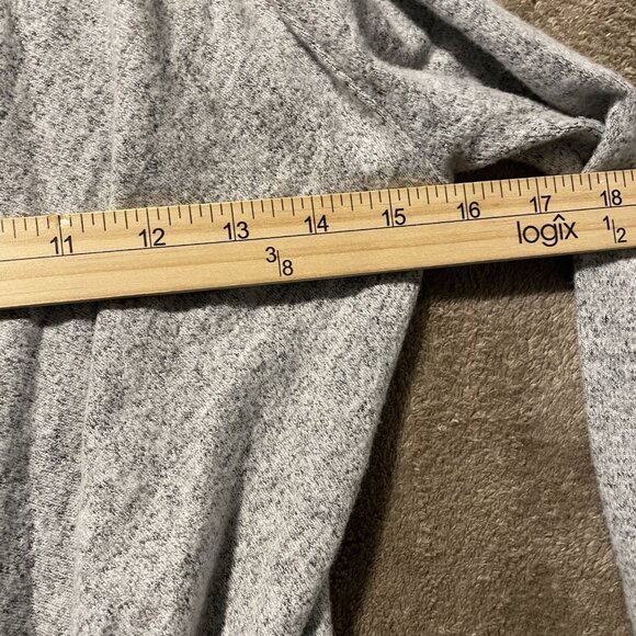 Free People Dress Womens XS Ginger Heather Gray Cozy  Tie Front Vneck Long Slv - Picture 6 of 7